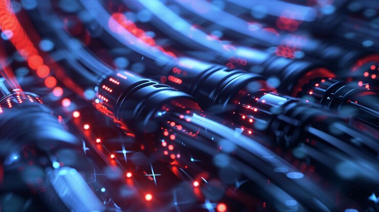 Foto una imagen generada por computadora de una placa de circuitos con una luz roja