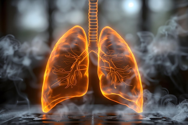 Imagen generada por computadora de los pulmones humanos