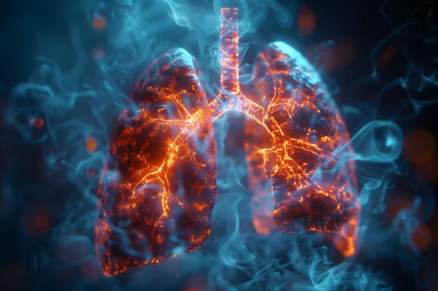 Imagen generada por computadora de los pulmones humanos