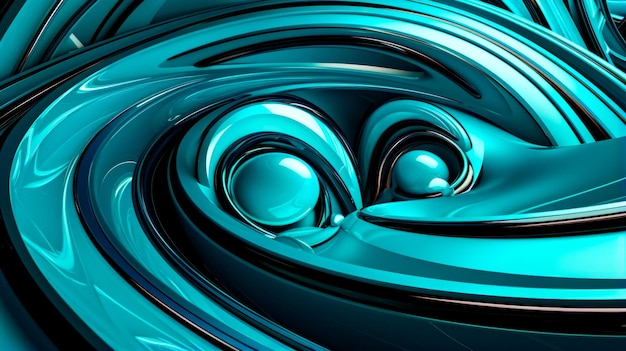 Imagen generada por computadora de remolinos azules y negros sobre fondo blanco IA generativa