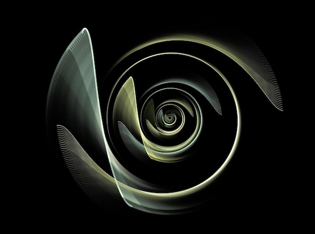 Imagen generada por computadora de una turbina abstracta Ilustración digital Patrón fractal espiral