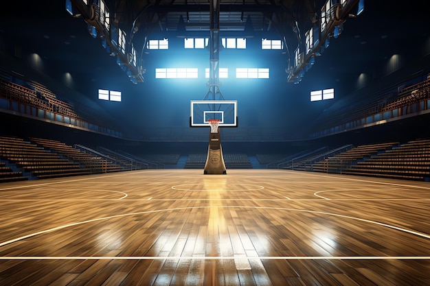 Imagen generada por la IA de la cancha de baloncesto