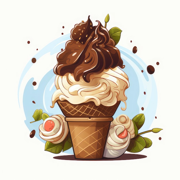 Imagen generada por IA de dibujos animados de helados