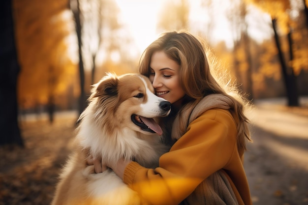 Imagen generada por IA de una mujer con perros