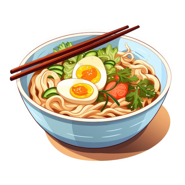 Imagen generada por la IA de una taza de dibujos animados de ramen