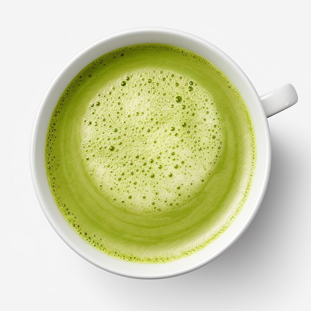 Imagen generada por la IA del té verde matcha con leche
