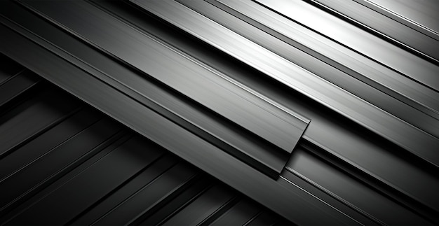 Foto imagen generada por ia con textura metálica panorámica, fondo plateado de acero