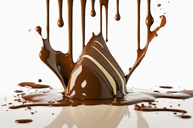 Imagen generada por tecnología AI de chocolate derretido