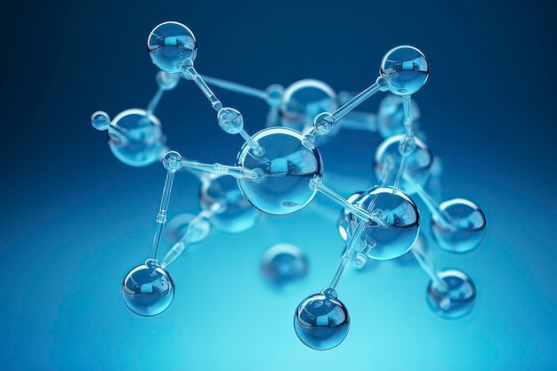 Imagen generada por la tecnología AI del modelo de molécula de agua