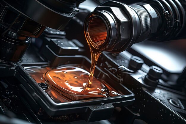 Imagen generada por la tecnología de IA del aceite lubricante de la caja de cambios automotriz