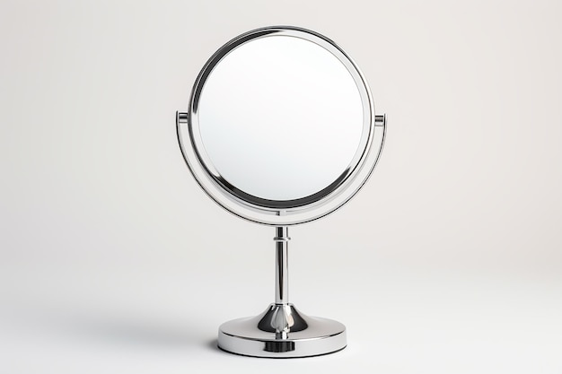 Imagen generativa de IA del espejo de maquillaje plateado en un fondo aislado