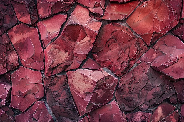 Imagen generativa de IA de pared de piedra natural de color rojo oscuro con fondo de patrón abstracto