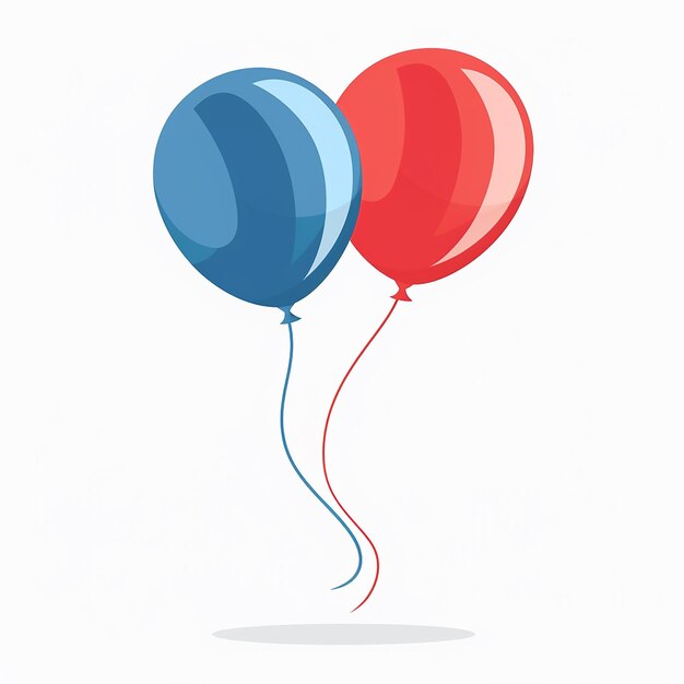 una imagen de globos con un diseño rojo, azul y blanco