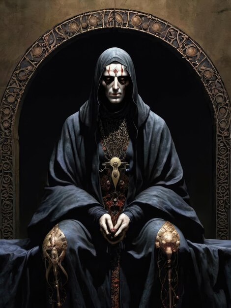 Imagen gótica Un personaje oscuro en un traje gótico