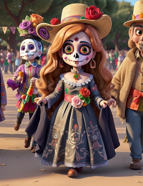 Foto imagen gratuita del día de muertos bg generada por ai