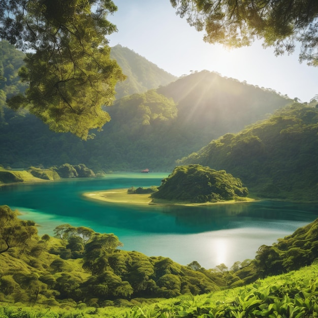 Imagen gratuita hermoso lago en el mundo telón de fondo Ranu Pani Indonesia