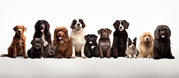 imagen de un grupo de perros lindos sentados