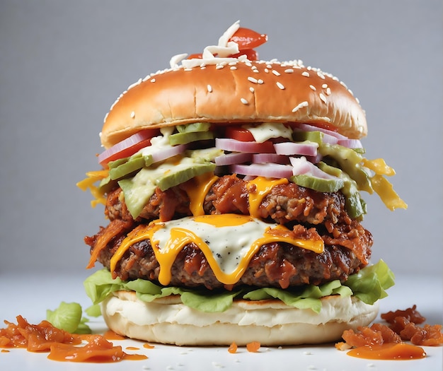 Imagen de hamburguesa con fondo blanco
