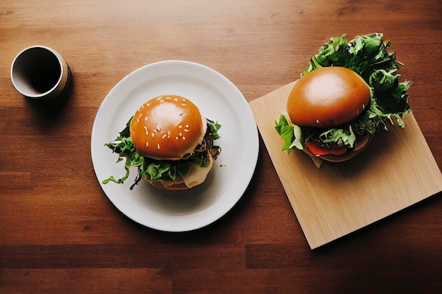 Imagen de hamburguesa para menú y publicidad.