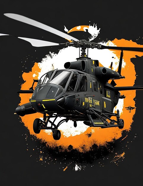 Imagen de helicóptero de ataque Ai para el diseño de camisetas