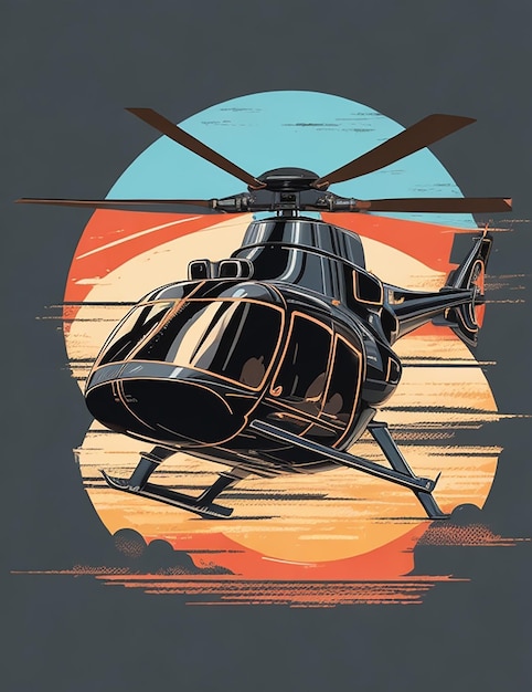 Una imagen de helicóptero para el diseño de camisetas