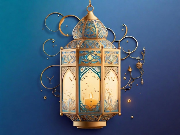 Imagen de una hermosa linterna árabe para un cartel o una pancarta