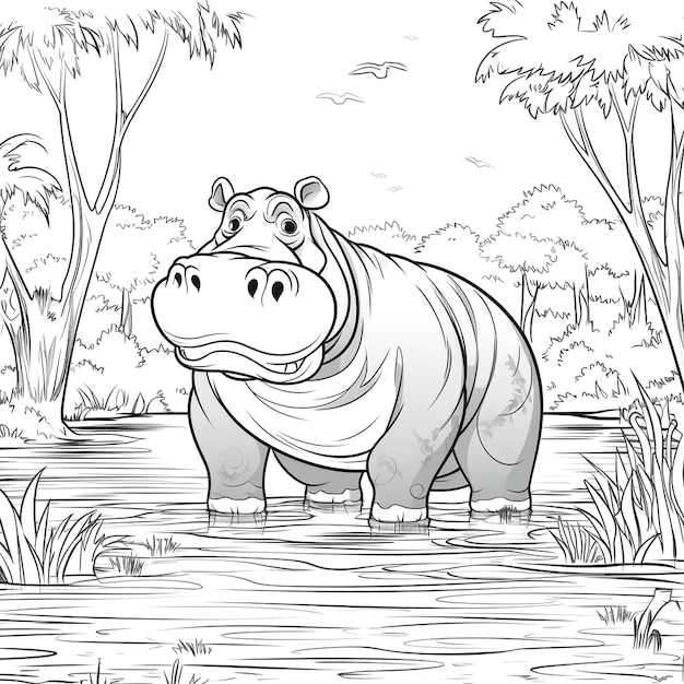 Foto imagen de un hipopótamo