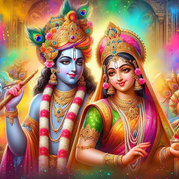 La imagen de Holi Radha Krishna