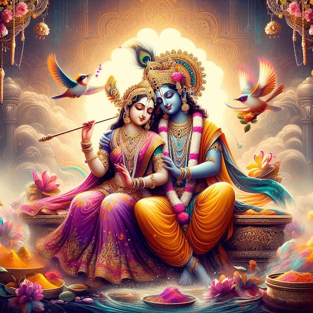 La imagen de Holi Radha Krishna