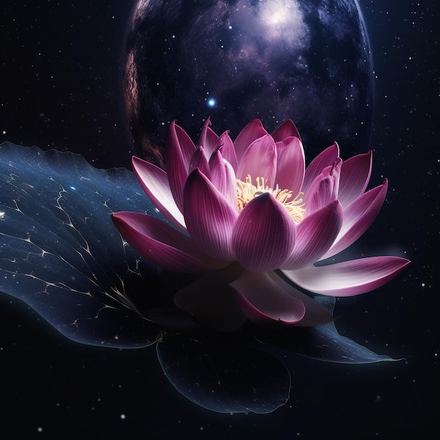 imagen hq de una flor de loto en el espacio