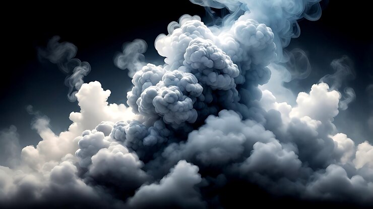 una imagen de humo de una tormenta que está en el cielo