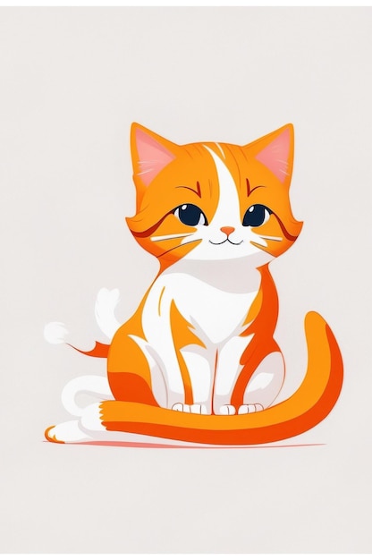 Imagen de IA de gato de cabeza de ilustración de logotipo gráfico