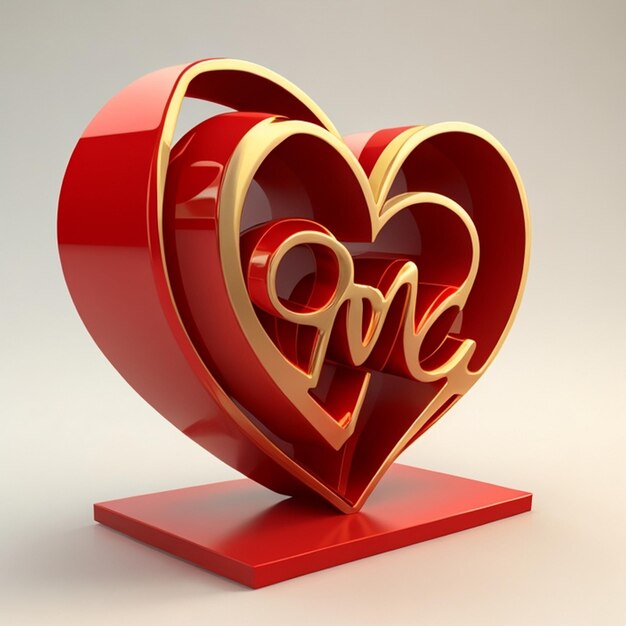 Foto imagen de icono de amor estilo cómico lindo ilustración de icono del amor salvaje renderización 3d c4d