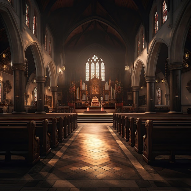 Una imagen de una iglesia desde el interior con un smc.