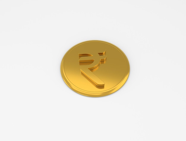 Imagen de ilustración de render 3d de símbolo de rupia de moneda india