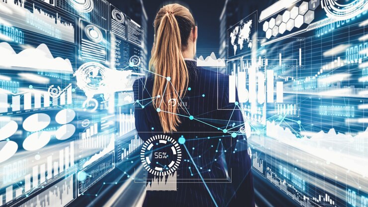 Foto imagen imaginativa de una mujer de negocios especialista en inversiones y asesora