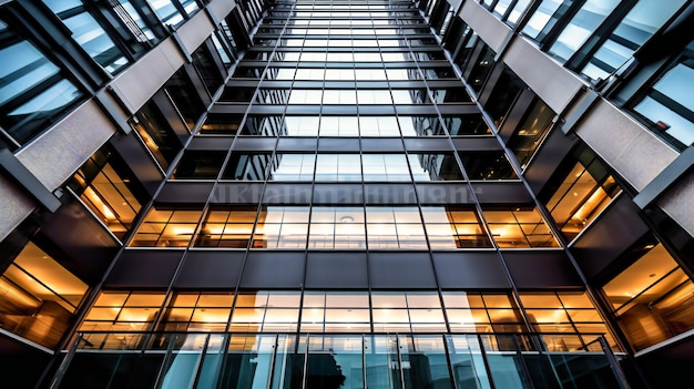 Una imagen impresionante de un gran edificio de oficinas moderno que muestra la grandeza de la arquitectura moderna