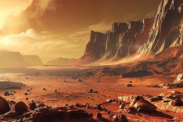 Una imagen impresionante del paisaje marciano con IA generativa