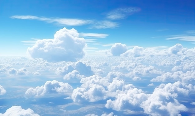 imagen impresionante de una vista aérea de hermosas nubes en un hermoso día IA generativa