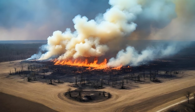 una imagen de un incendio forestal con la palabra fuego en él