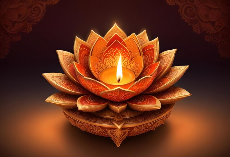 Imagen de las lámparas del festival de Diwali