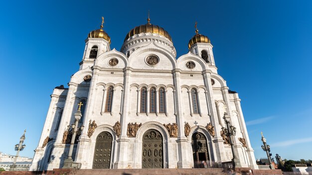 Imagen de larga exposición de la Catedral de Cristo Salvador Moscú Rusia