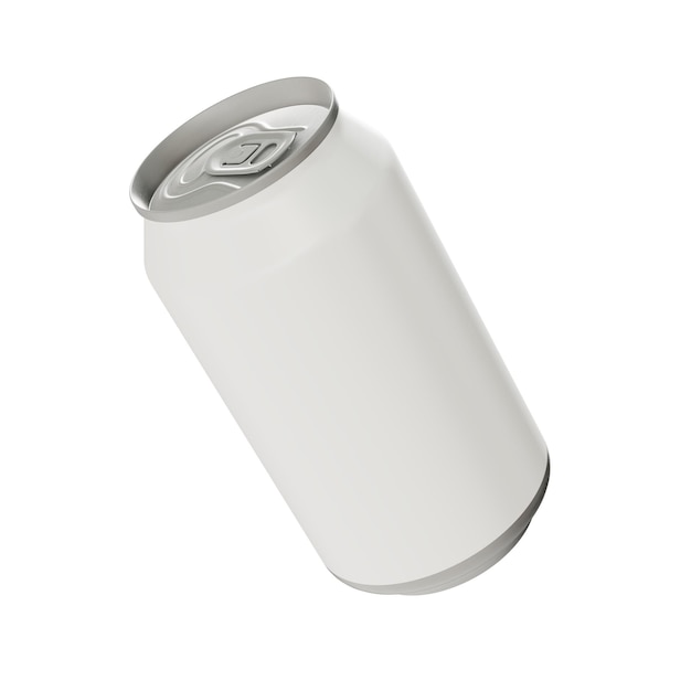 Una imagen de una lata de aluminio aislada sobre un fondo blanco