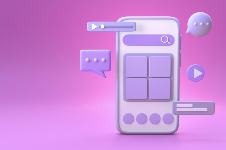 Foto imagen libre de interfaz móvil interactiva con diseño lúdico