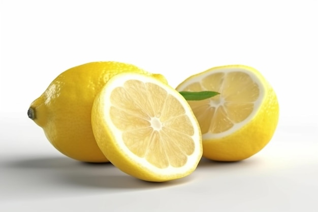 Una imagen de limones con un corte por la mitad.