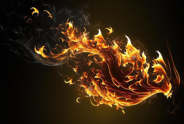 Imagen de llama llameante realista y fondo de escritorio de fuego abstracto