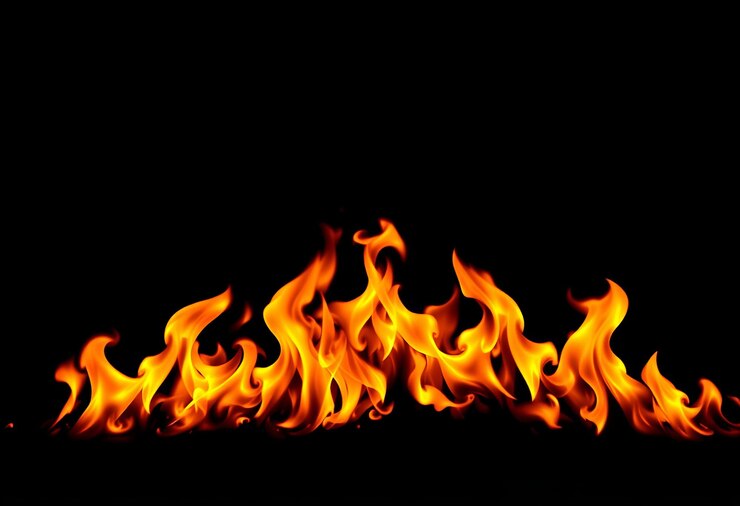 una imagen de llamas de fuego que dice fuego en la parte inferior