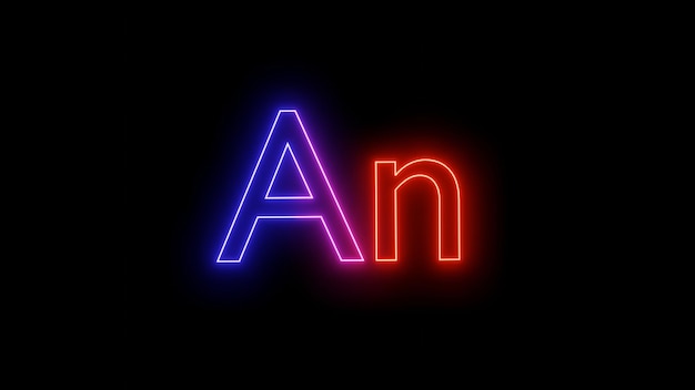 Imagen de logotipo animado de adobe que brilla intensamente de neón sobre fondo negro