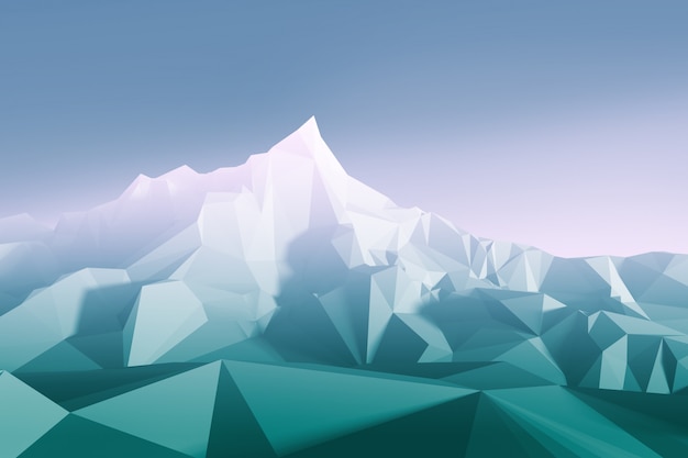 Foto imagen low-poly de montañas.