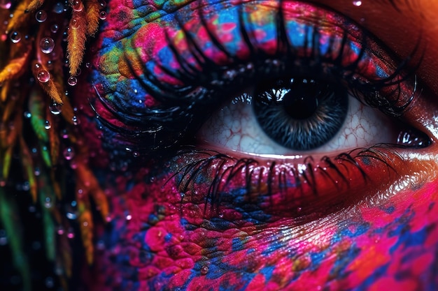 Imagen macro del ojo humano a todo color